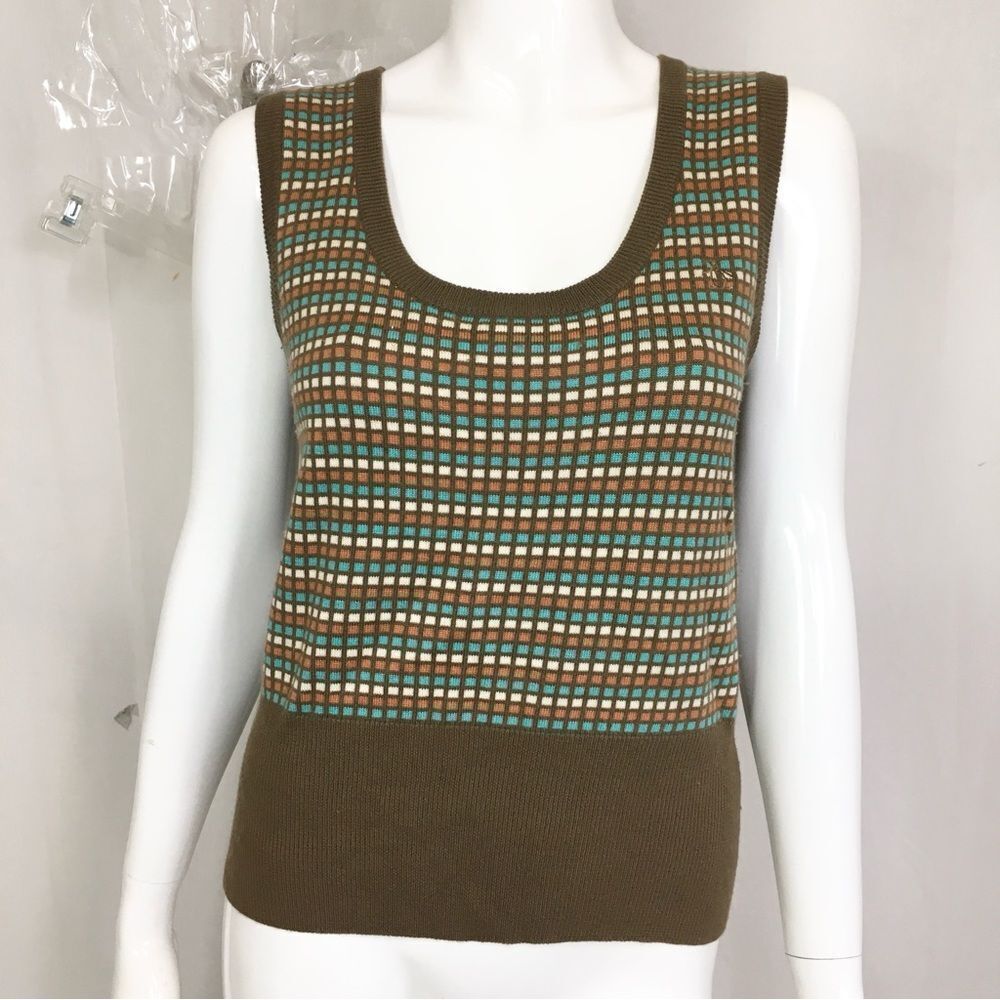 Vintage Y2K Original Penguin By Unsingwesr Knit Grangma Sweater Vest Brown L - Picture 3 of 8